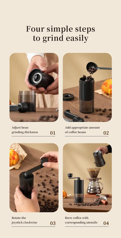 1pc Manual Coffee Grinder Portable Grinder Home Outdoors Travel Hand Crank Coffee Grinder Adjustable Bean Grinder